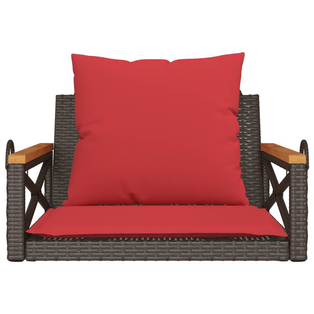Vidaxl - Balancelle avec coussins marron 63x62x40 cm résine tressée vidaXL 368176 - Image 9