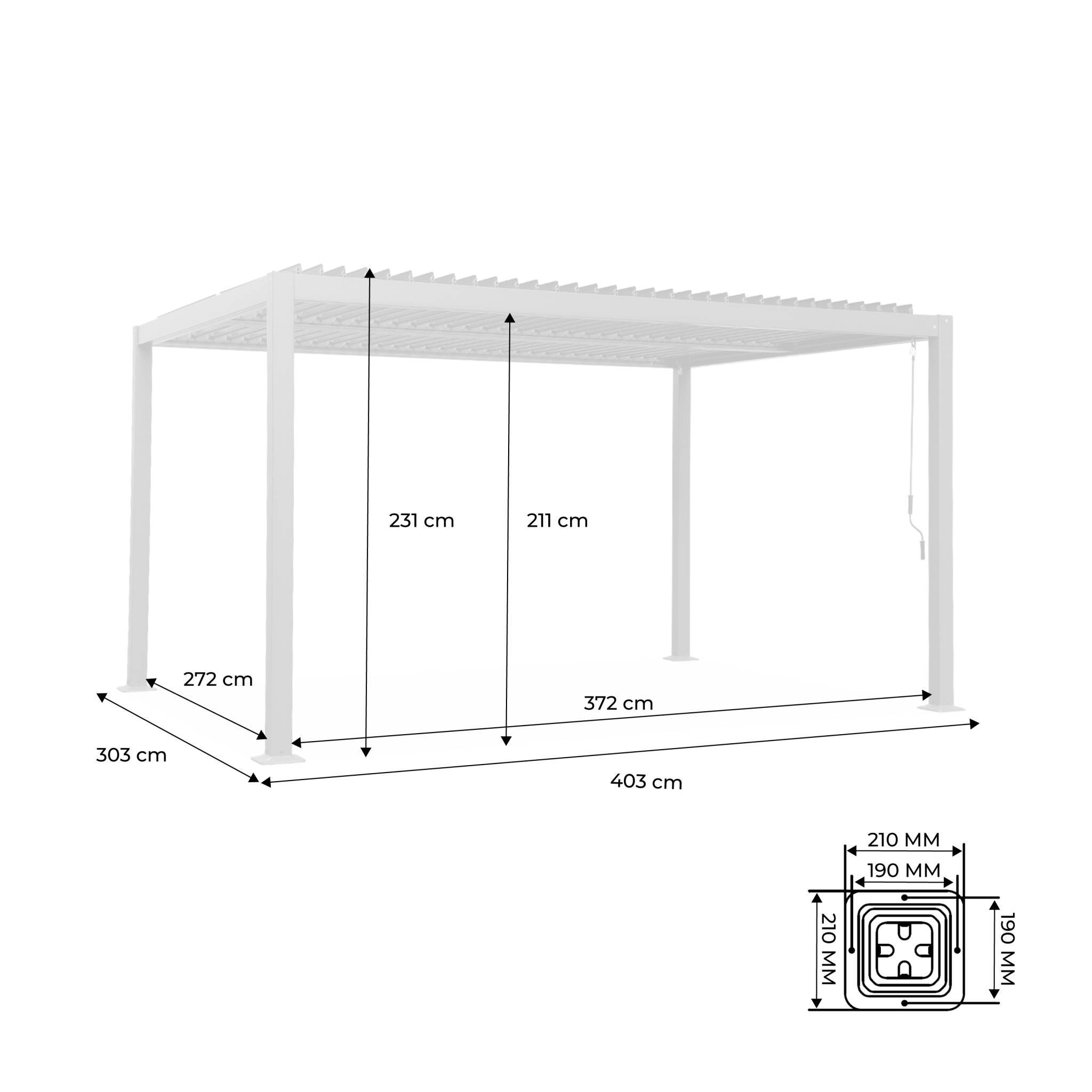 sweeek - Pergola bioclimatique 3×4 m aluminium anthracite avec lames orientables et structure acier – Sweeek - Image 4