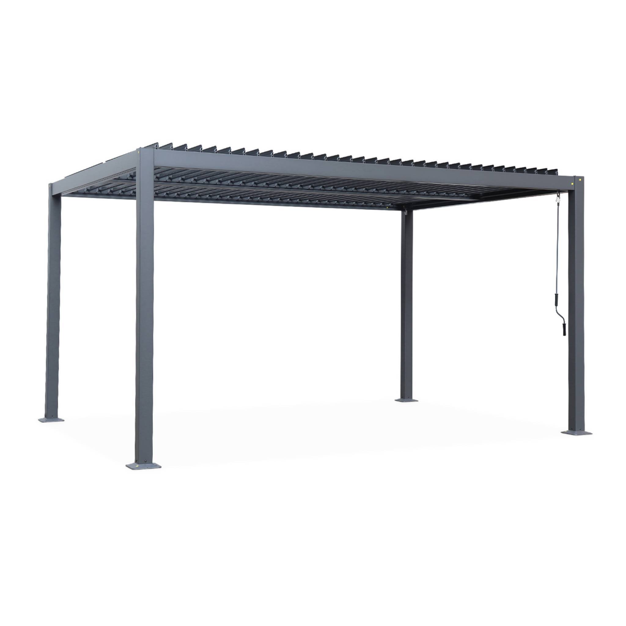 sweeek - Pergola bioclimatique 3×4 m aluminium anthracite avec lames orientables et structure acier – Sweeek - Image 2