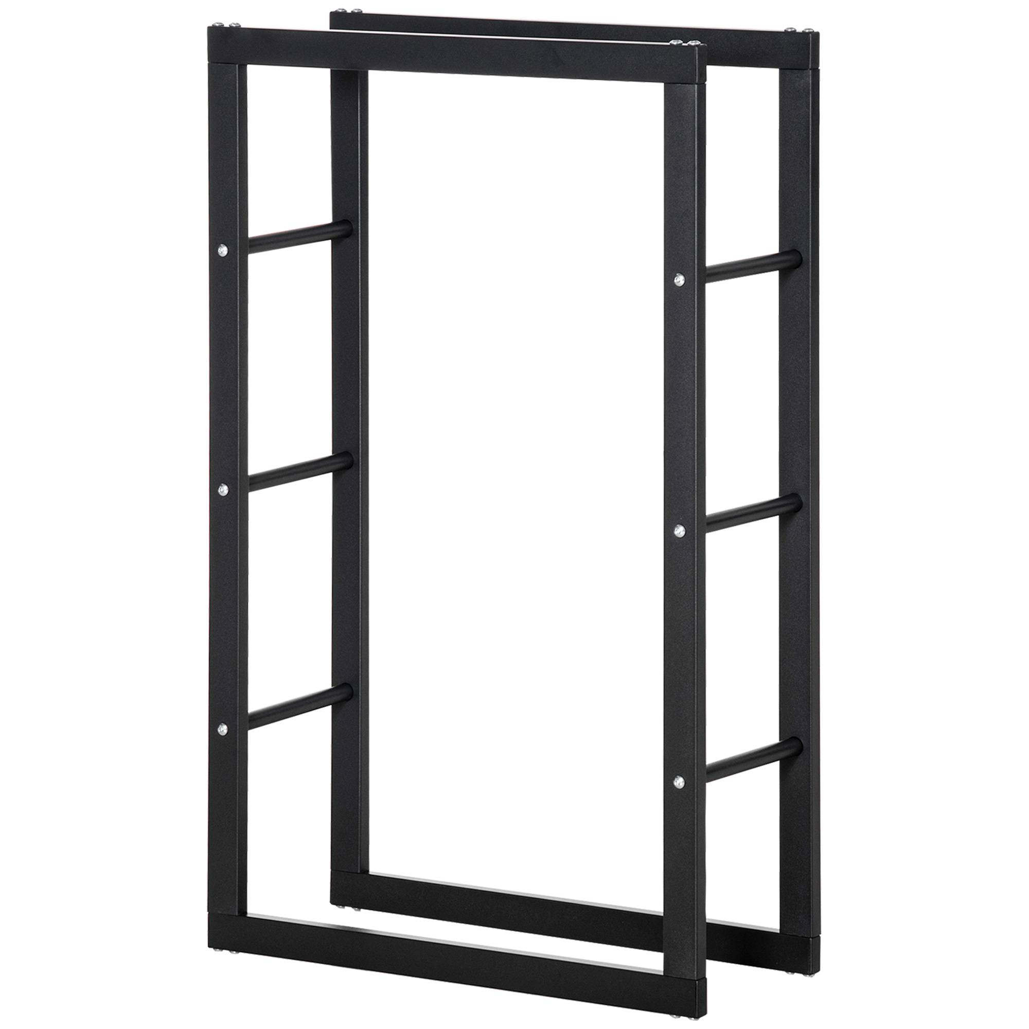 ComfortXL - Porte-bûches métal noir 60 x 25 x 100 cm intérieur salon design charge 100 kg - ComfortXL Outdoor Living - Image 1