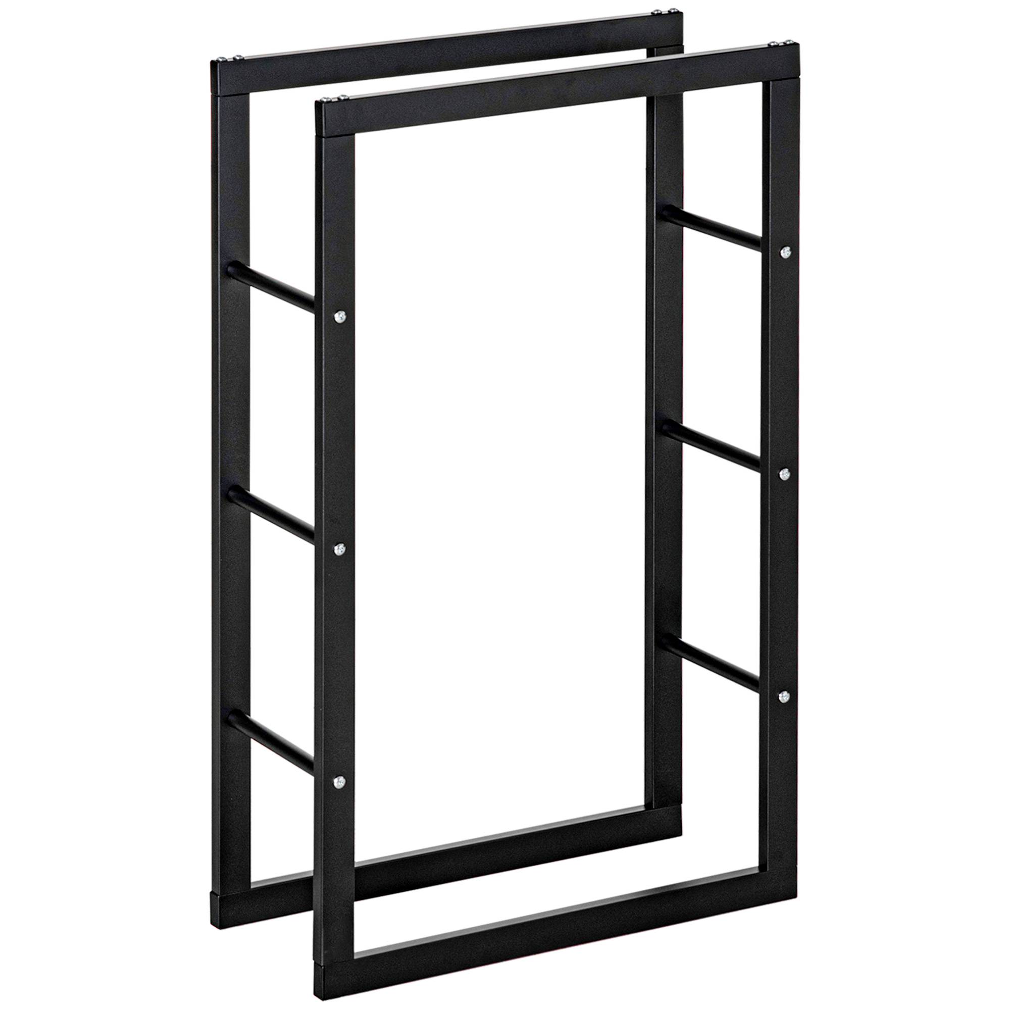 ComfortXL - Porte-bûches métal noir 60 x 25 x 100 cm intérieur salon design charge 100 kg - ComfortXL Outdoor Living - Image 10