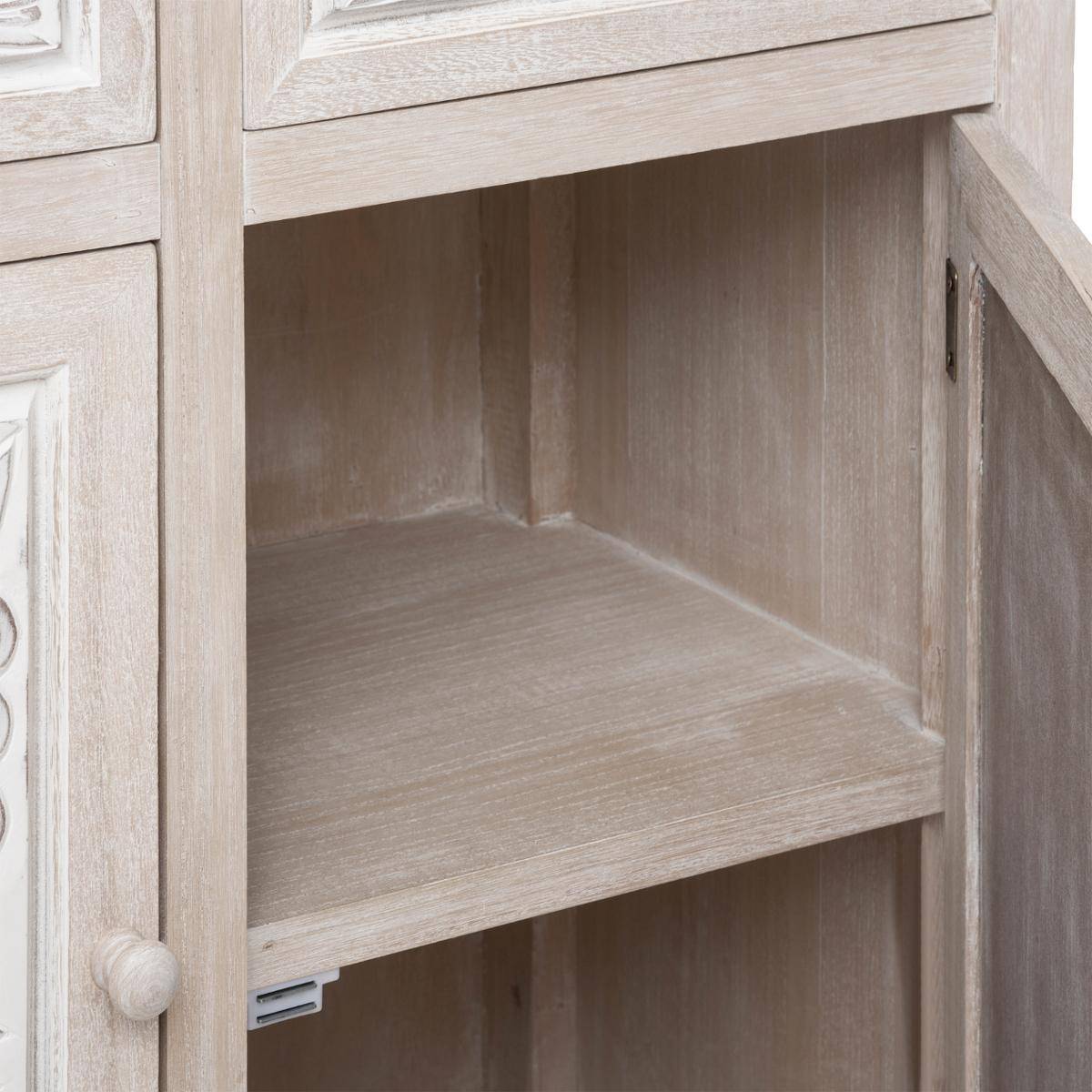 Atmosphera - Buffet 2 portes "Hina" bois blanchi 80x85cm - Atmosphera Créateur d'intérieur - Image 4