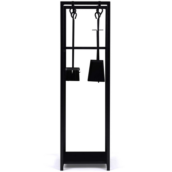 Range bûches vertical avec accessoires 2 étagères H.112 CM pour cheminée - Image 3