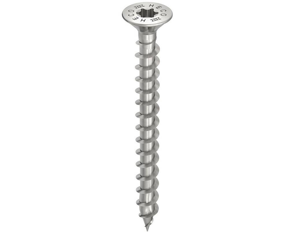 Vis HECO-Topix-Plus Inox - Ø5x70mm - Tête Fraisée à poches de fraisage - Filetage Total variable - T20 - Boite de 200 - 62043 - Image 1