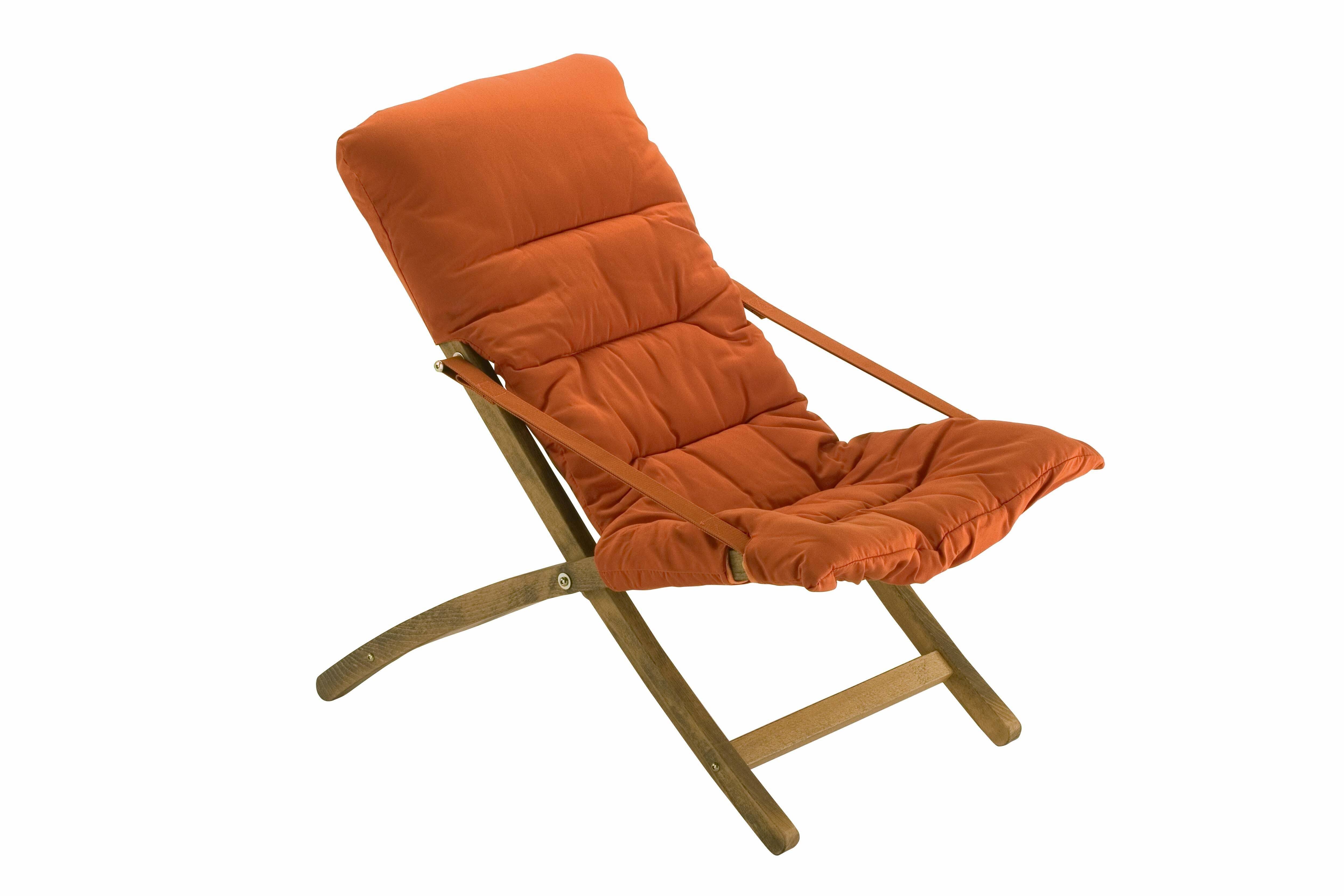 Fiam - Chaise Relax LINDA SOFT Bois d'Hêtre Oléfine ORANGE 89/96x61x92/102 cm FIAM