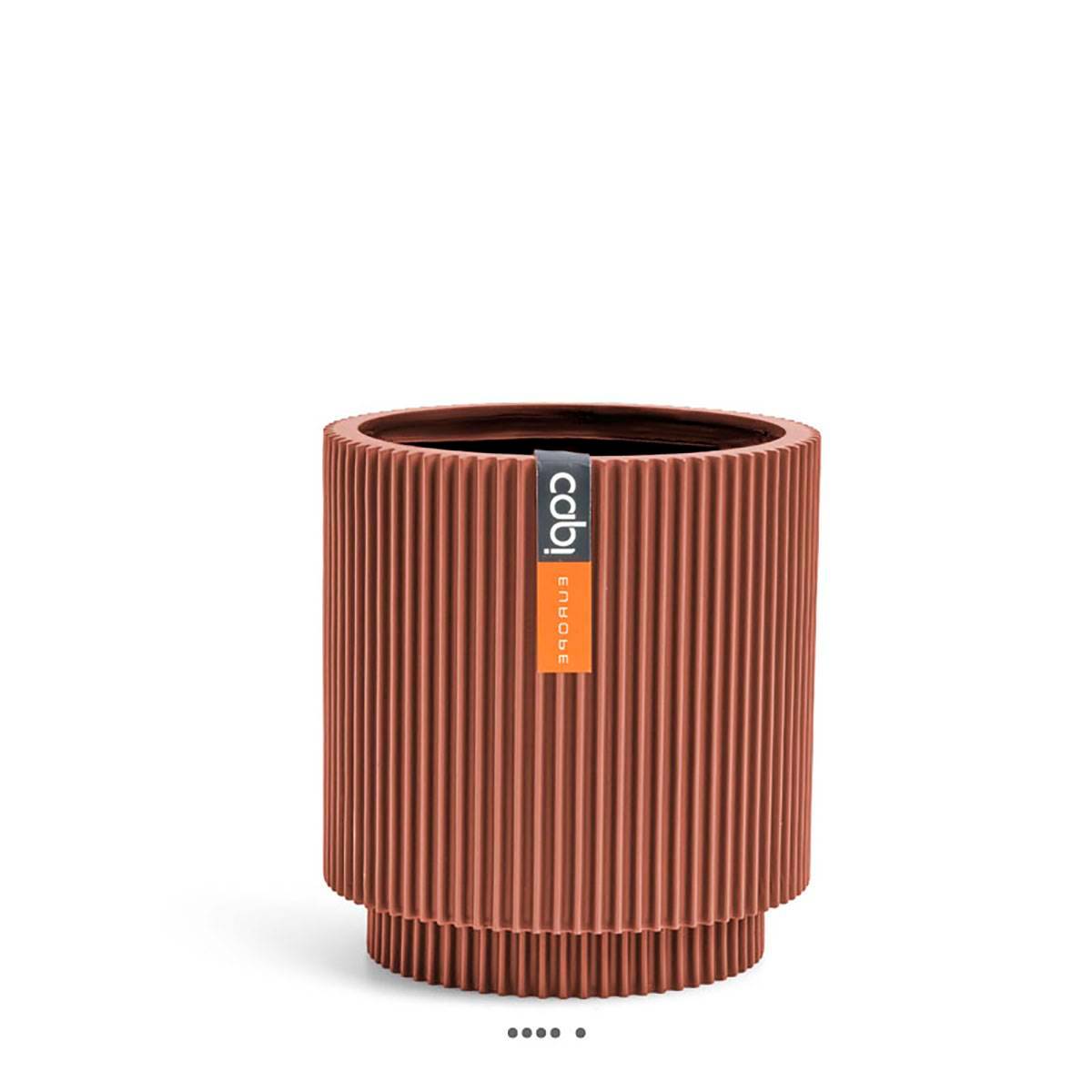 Artificielles - Vase cylindre Groove plastique H 21 x D 19 cm Rouge - dimhaut: H 21 cm - couleur: Rouge - Image 1