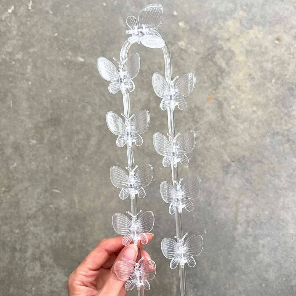 Pinces Papillon pour plante X10 - Pince tuteurage Papillon - Clips de support - Pinces de support pour plantes - Vert citron - Image 8