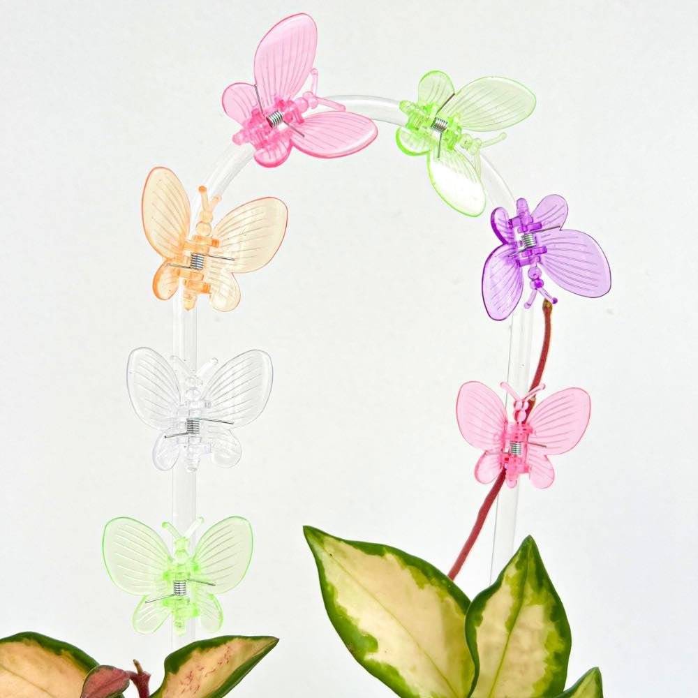 Pinces Papillon pour plante X10 - Pince tuteurage Papillon - Clips de support - Pinces de support pour plantes - Vert citron - Image 5