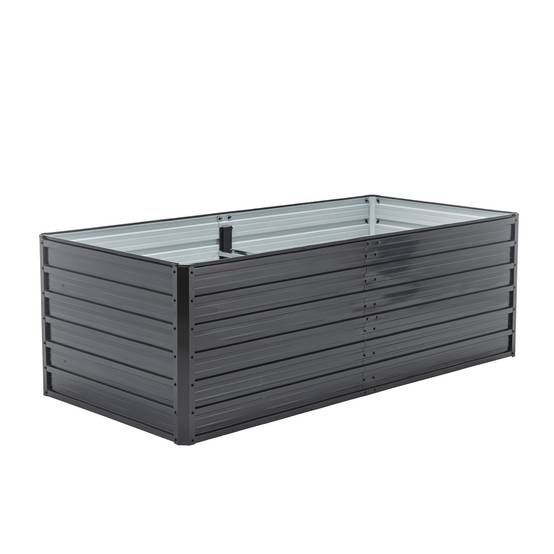Grand carré potager surélevé acier jardin culture légumes 190x90x64cm noir - ComfortXL Outdoor Living - Image 7