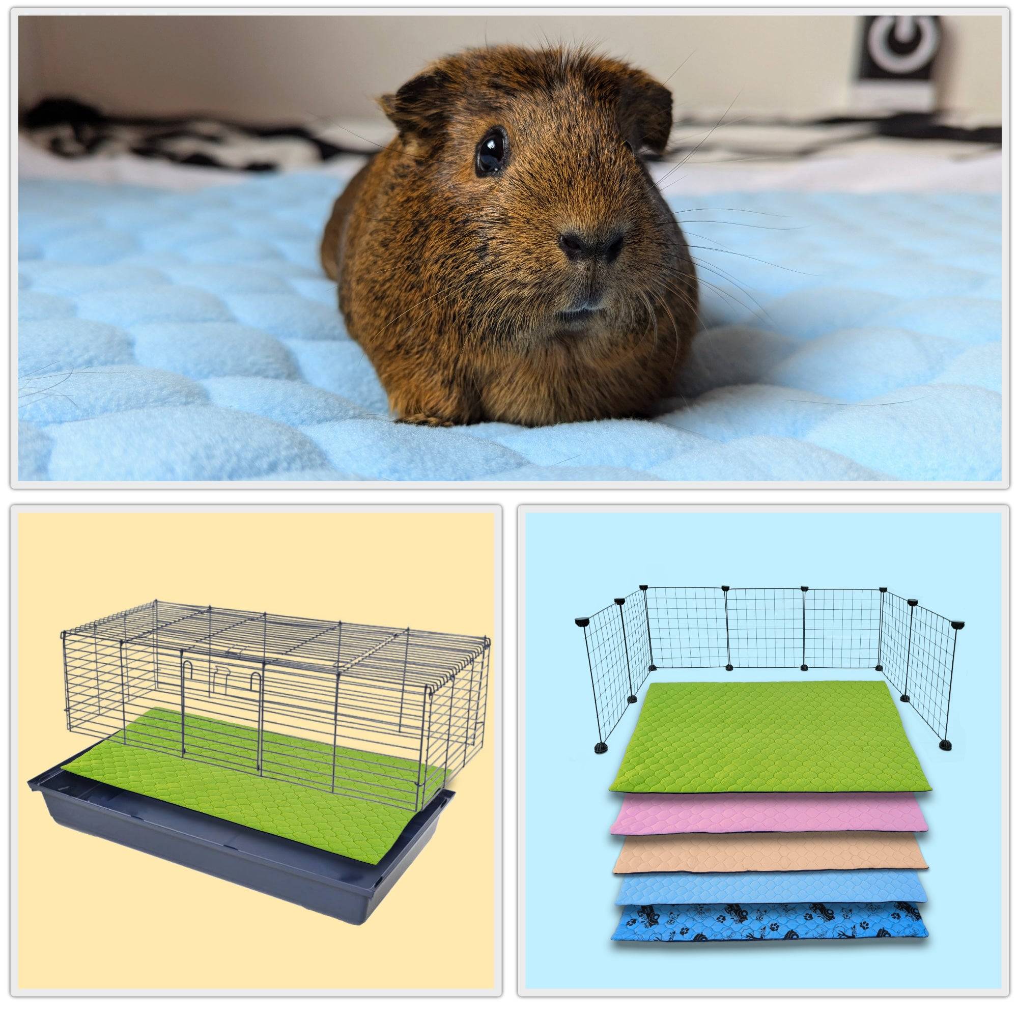 Lot de 2 - Tapis qui remplace la Litière pour Cochon d'Inde et Lapin  - Absorbant, Imperméable, Passe en Machine 70 x 35 cm - Neo Solvo - Image 2