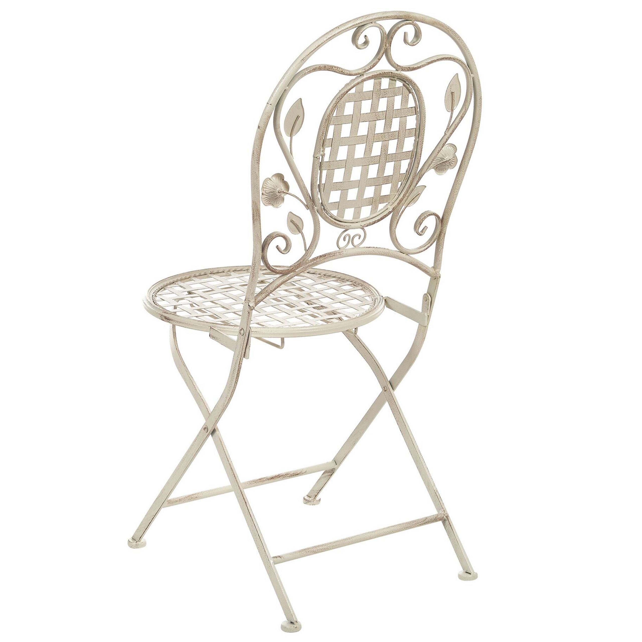 Beliani - Chaise de jardin Métal Blanc cassé BIVIO - Beliani - Image 5