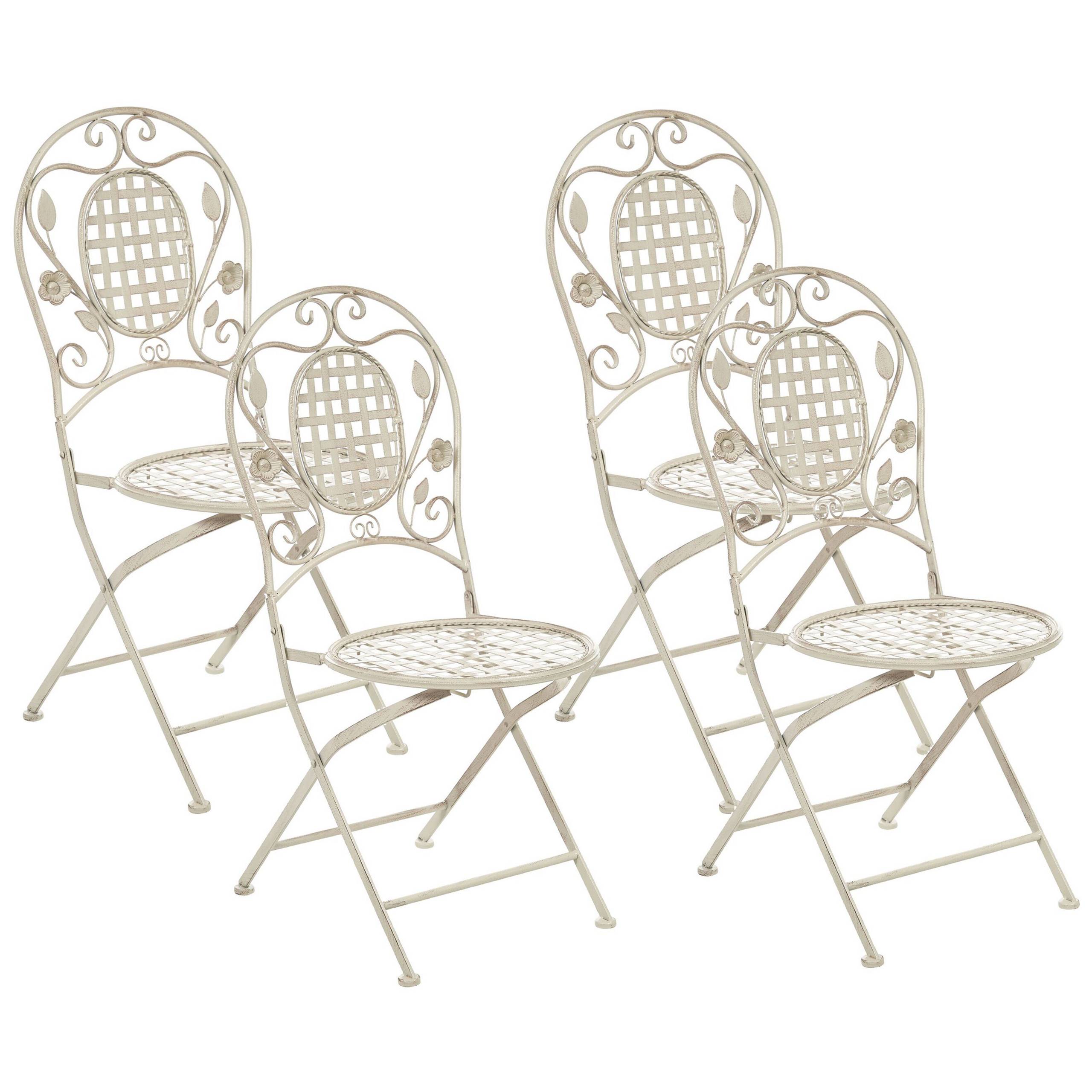 Beliani - Chaise de jardin Métal Blanc cassé BIVIO - Beliani - Image 1