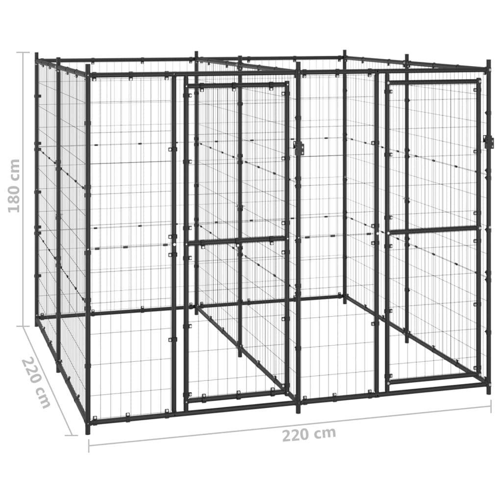 Helloshop26 - Chenil extérieur cage enclos parc animaux chien d'extérieur pour chiens acier 4,84 m² - Image 2