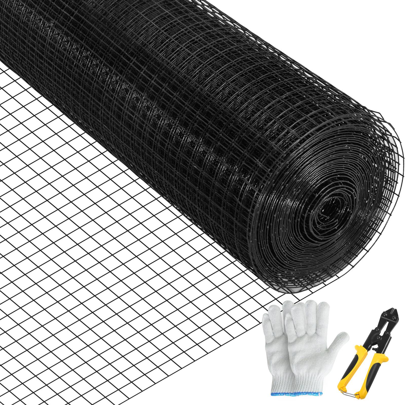 Vevor - VEVOR Grillage métallique galvanisé 61x3048cm, maille 16. Avec pince et gants. Pour clôtures jardin. - Image 1