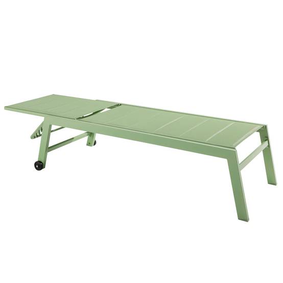 Oviala - Lot de 2 bains de soleil en aluminium et textilène vert cactus Nouméa - Oviala - Image 4
