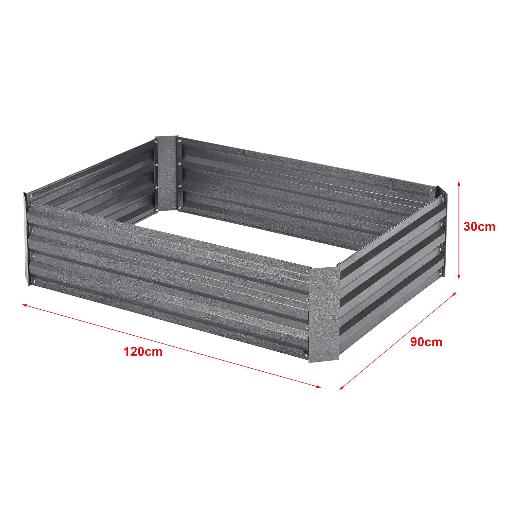Carré potager cadre rectangulaire sans fond en acier 120 x 90 x 30 cm anthracite - Image 2