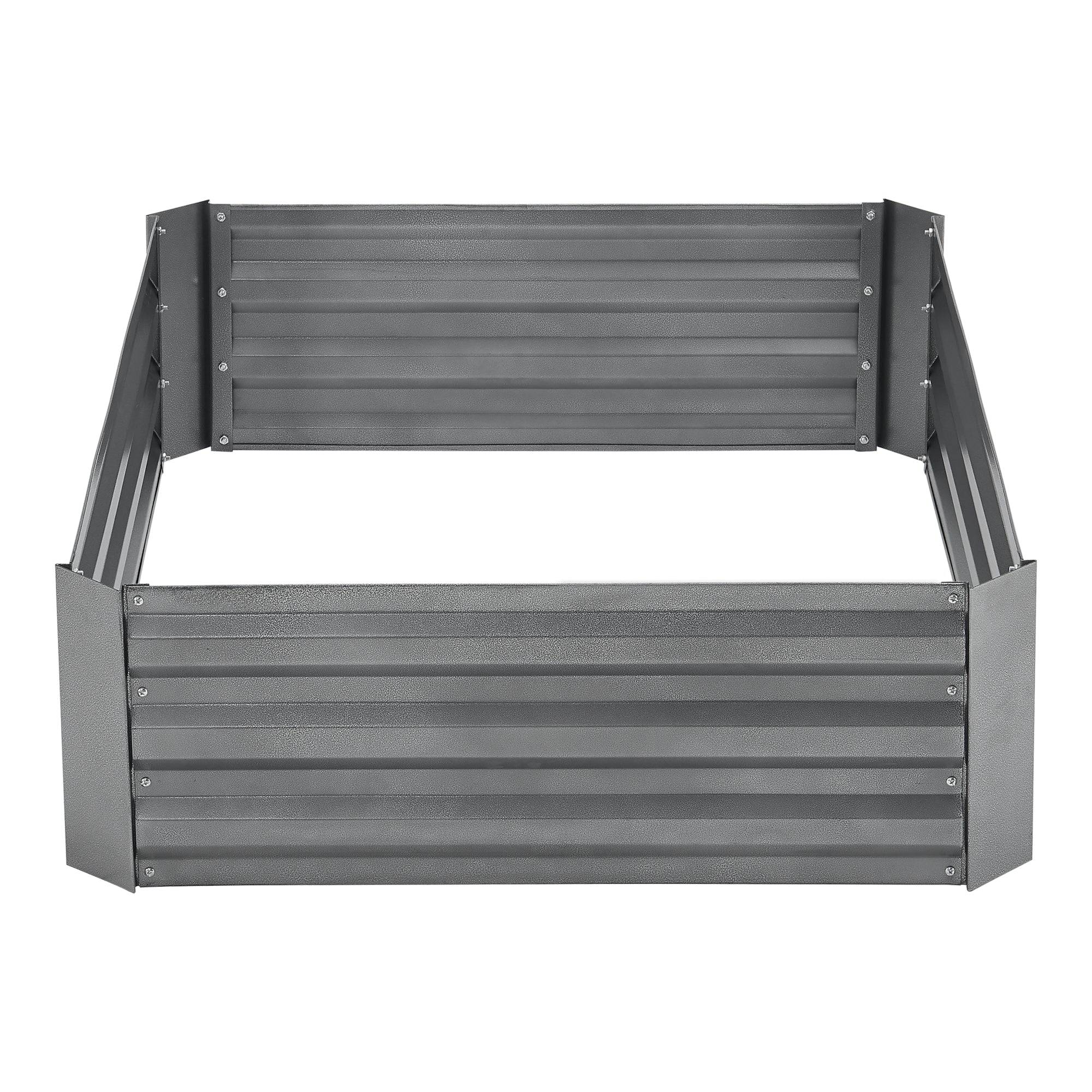 Carré potager cadre rectangulaire sans fond en acier 120 x 90 x 30 cm anthracite - Image 4