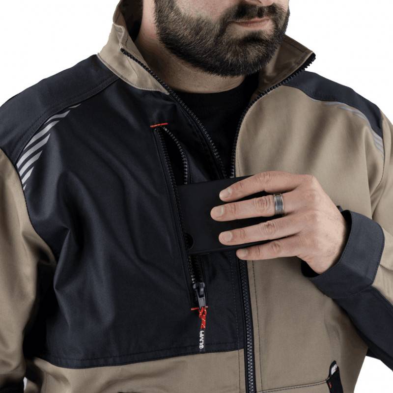 LMA - Veste zippée bicolore LMA CENTAURE Beige / Noir 3XL - Image 5