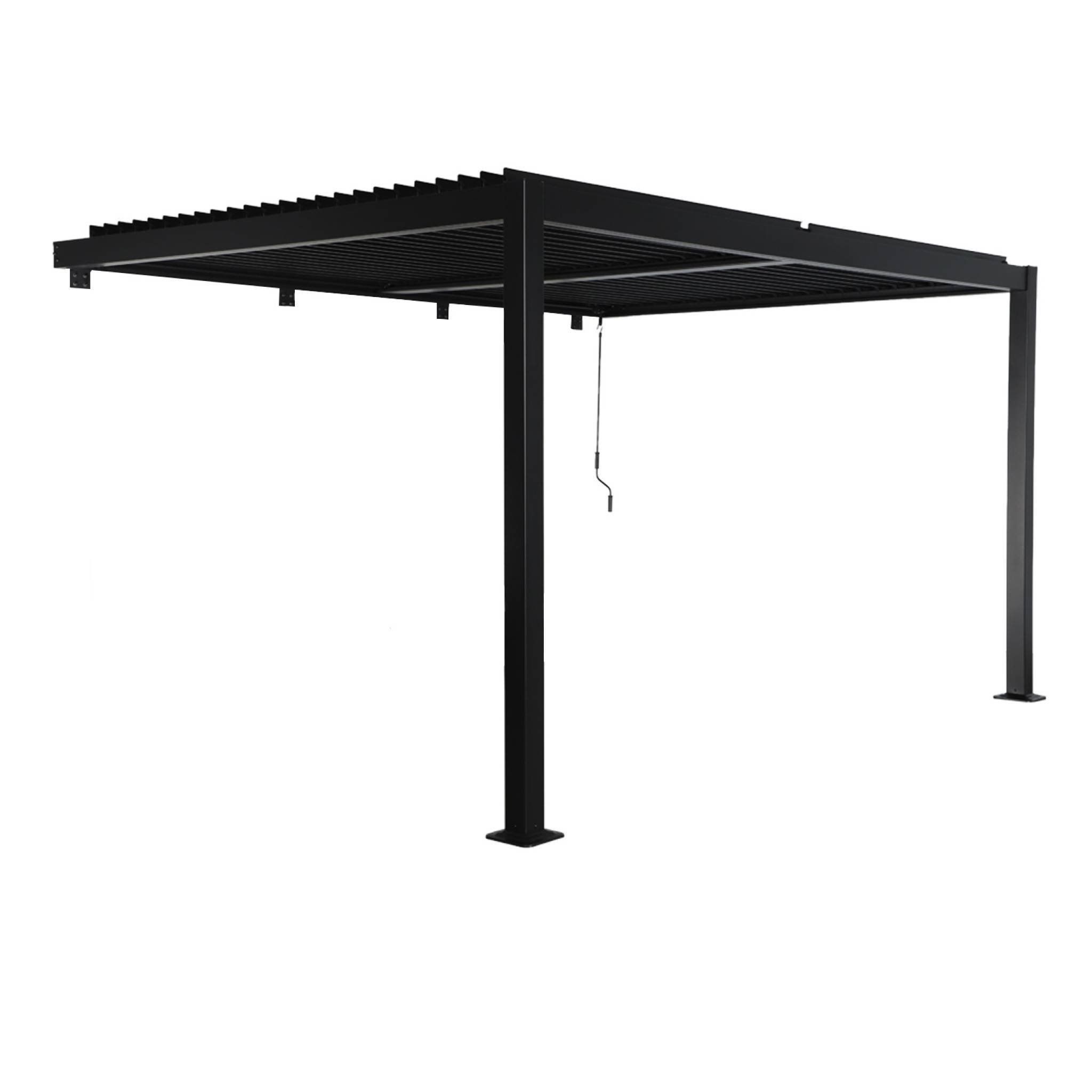sweeek - Pergola bioclimatique aluminium adossée lames orientables 4x3m noir Palace | sweeek - Image 2
