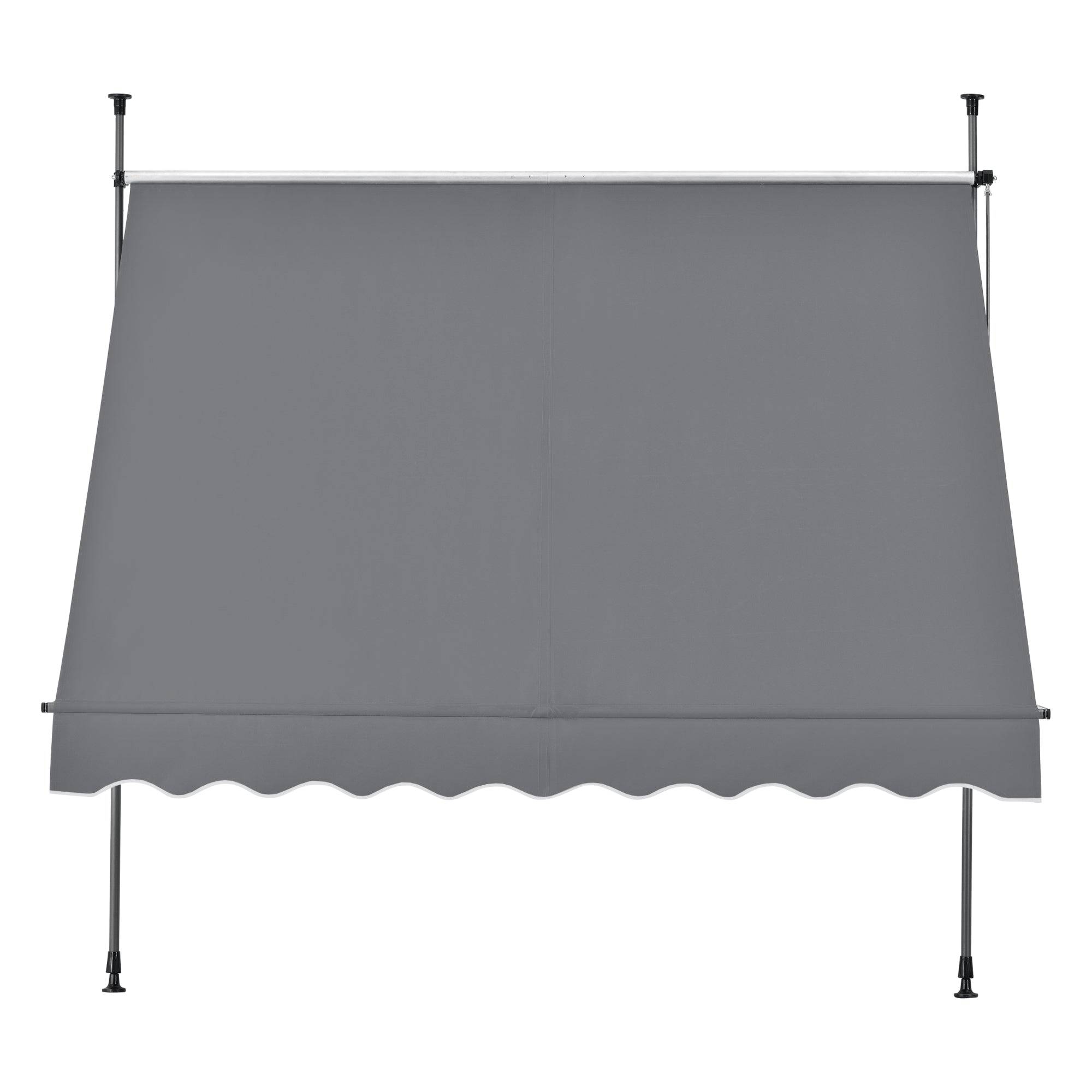 Helloshop26 - Store banne téléscopique acier polyester 350 x 120 x 200-300 cm gris ardoise - Image 3
