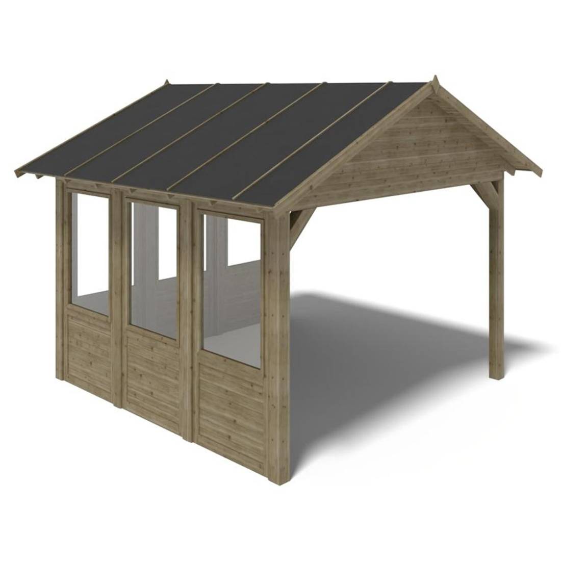 Altanka - Pergola de jardin 4.04x4.04m avec panneaux - traité - ALT126 - ALTANKA - Image 2