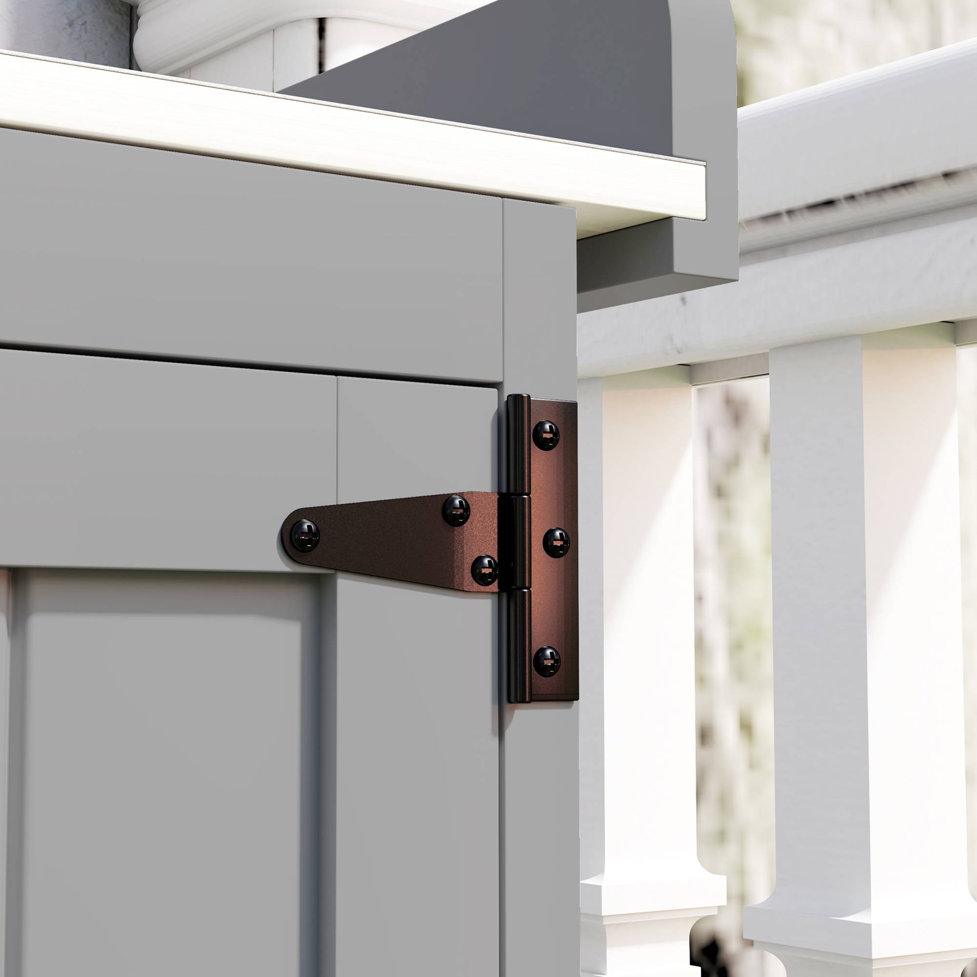 ComfortXL - Armoire de jardin sapin et inox 74 x 43 x 88 cm grise rangement outils avec plan de travail extérieur - Image 9