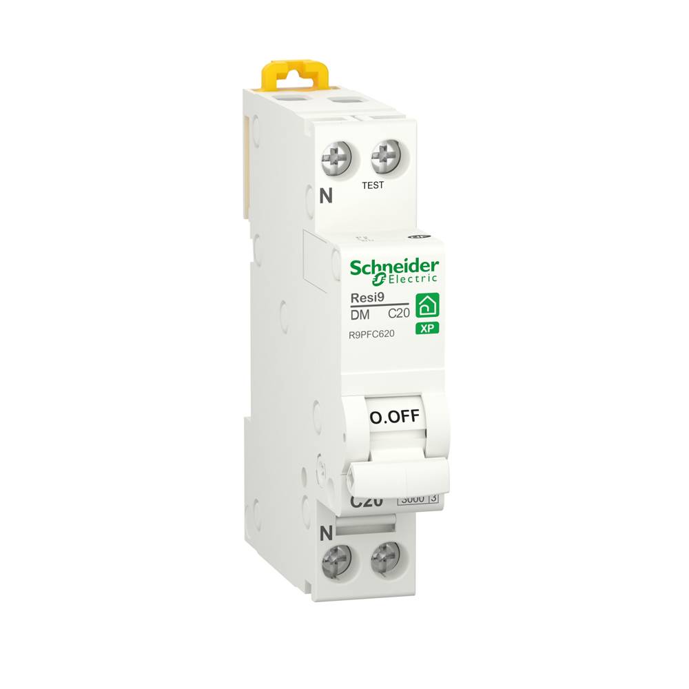 Schneider Electric - Disjoncteur modulaire RESI9 1P+N courbe C peignable 20A - SCHNEIDER ELECTRIC - R9PFC620