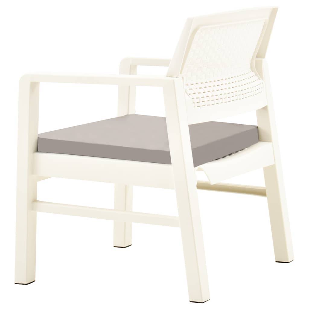 Vidaxl - Salon de jardin 3 pcs Plastique Blanc vidaXL 48823 - Image 7