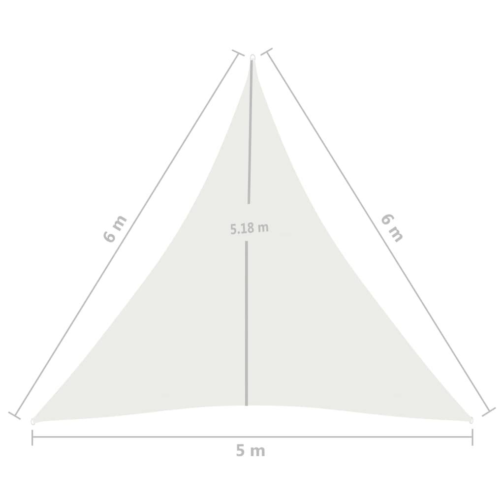 Helloshop26 - Voile toile d'ombrage parasol 160 g/m² PEHD 5 x 6 x 6 m blanc - Image 6