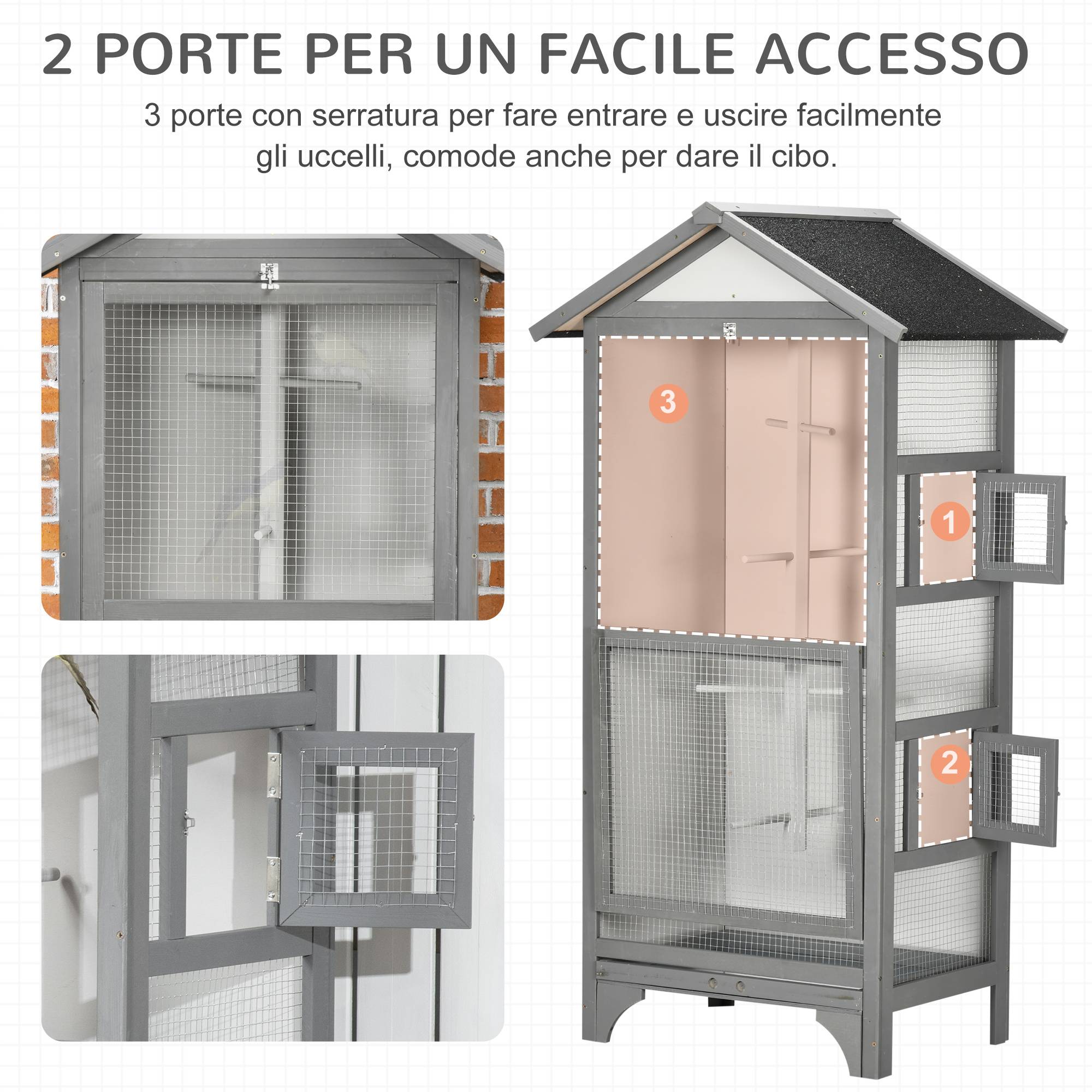 ComfortXL - Cage à oiseaux métal blanc 47,5 x 36 x 54,5 cm perruches nettoyage facile - ComfortXL Outdoor Living - Image 8