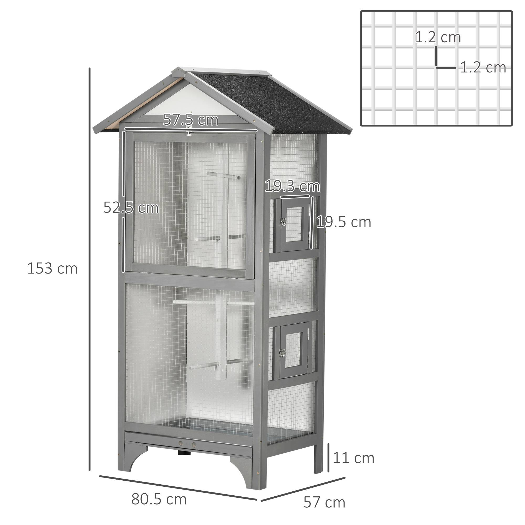 ComfortXL - Cage à oiseaux métal blanc 47,5 x 36 x 54,5 cm perruches nettoyage facile - ComfortXL Outdoor Living - Image 5