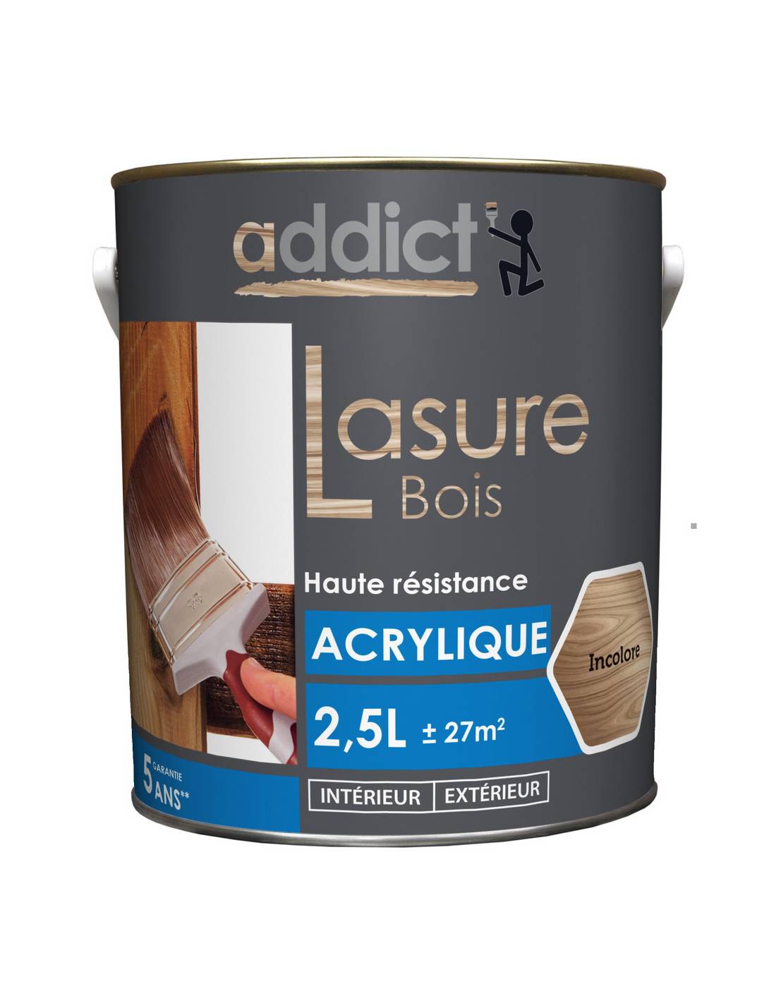 Lasure Acrylique Chêne Clair Addict Protection Bois Durable, Aspect Chêne Clair - Addict - Image 1