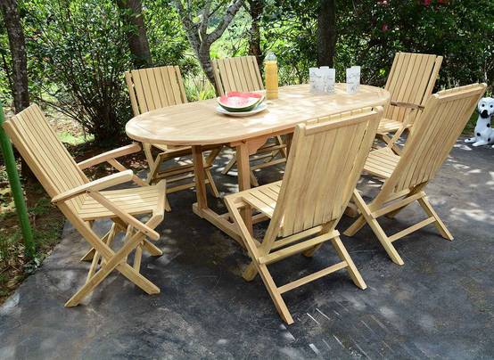 Salon de jardin en teck massif Maldives, 6 places - TECK'Attitude - Image 3