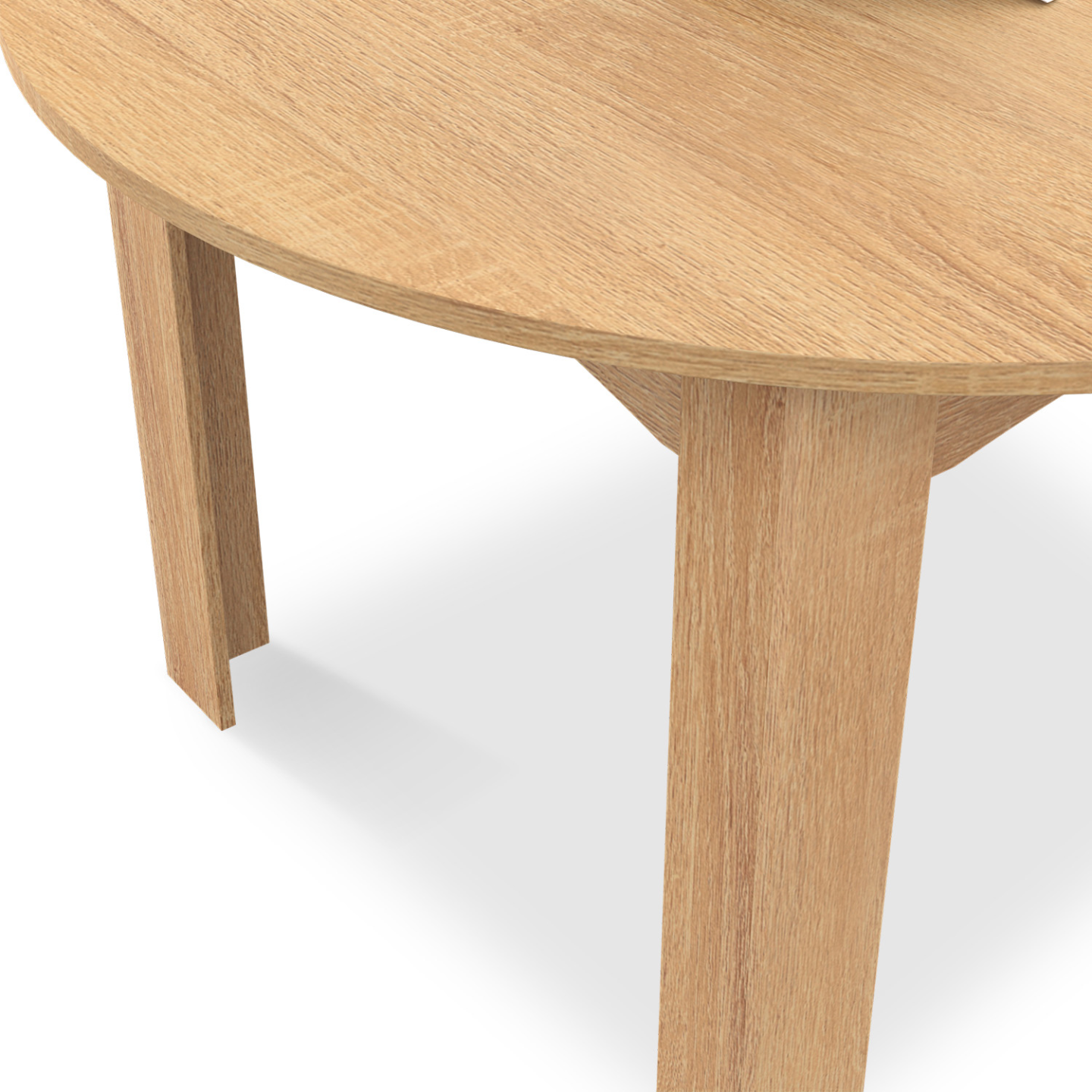 Table à manger extensible ronde DONA 4-8 personnes façon hêtre 110-150 cm - Image 6