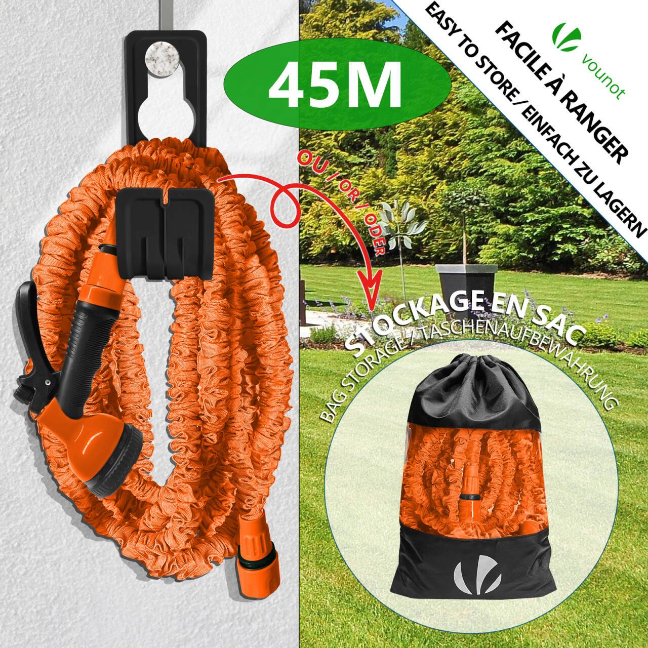 Tuyau d’Arrosage Extensible 45m avec Accessoires orange - Image 5