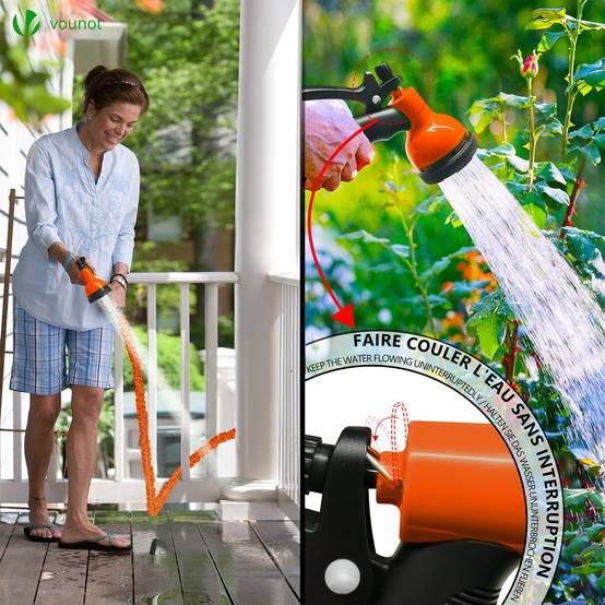Tuyau d’Arrosage Extensible 45m avec Accessoires orange - Image 7