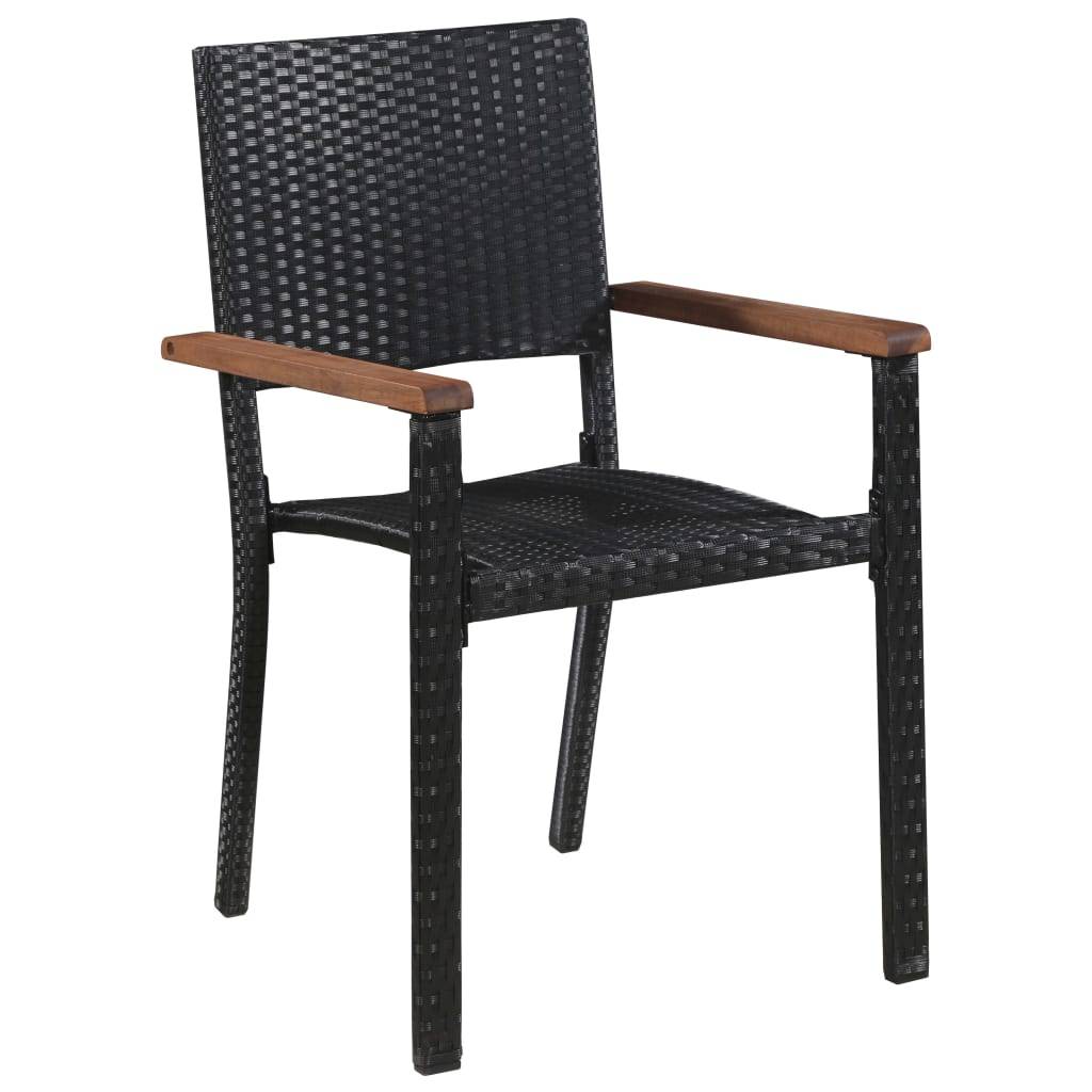 Vidaxl - Chaise d'extérieur lot de 2 Résine tressée Noir vidaXL 43937 - Image 2