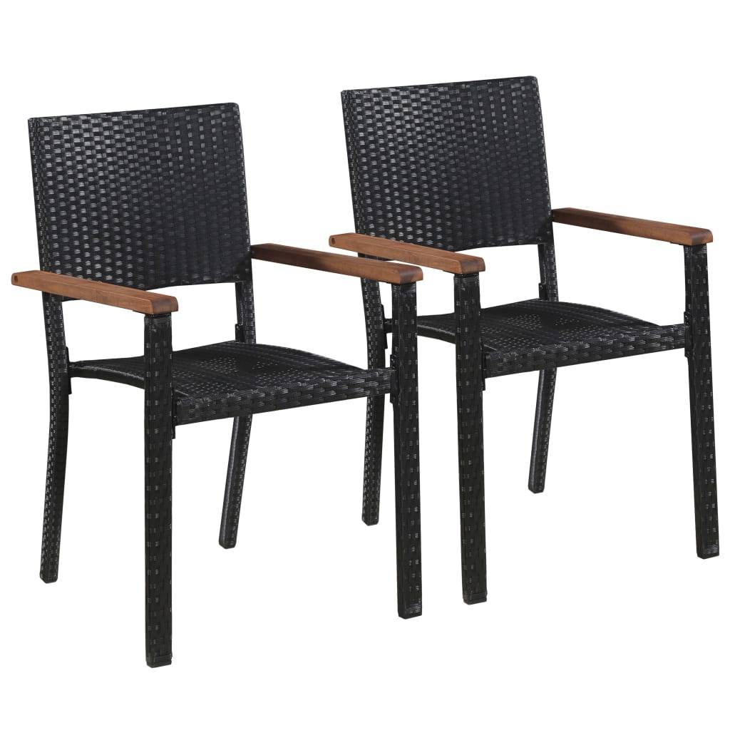 Vidaxl - Chaise d'extérieur lot de 2 Résine tressée Noir vidaXL 43937 - Image 1