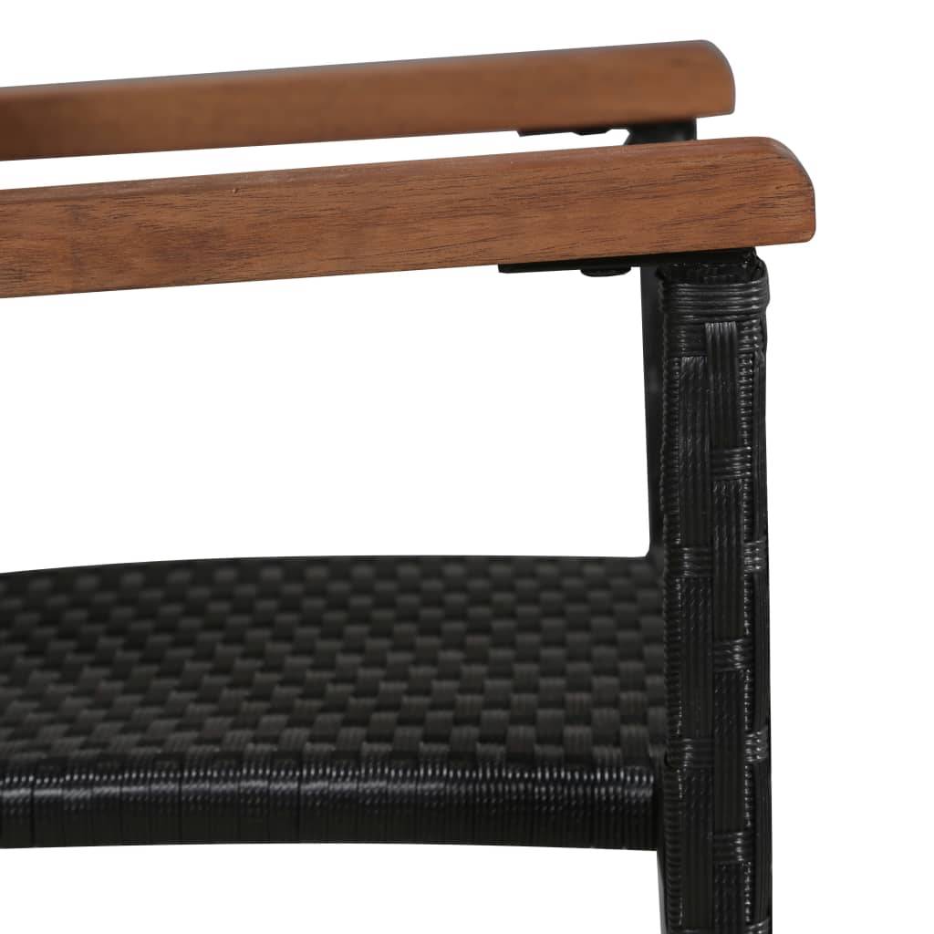Vidaxl - Chaise d'extérieur lot de 2 Résine tressée Noir vidaXL 43937 - Image 4