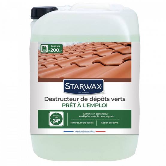 Starwax - Destructeur de dépôts verts prêt à l'emploi pour toitures, murs et sols extérieurs 20L STARWAX - Image 1