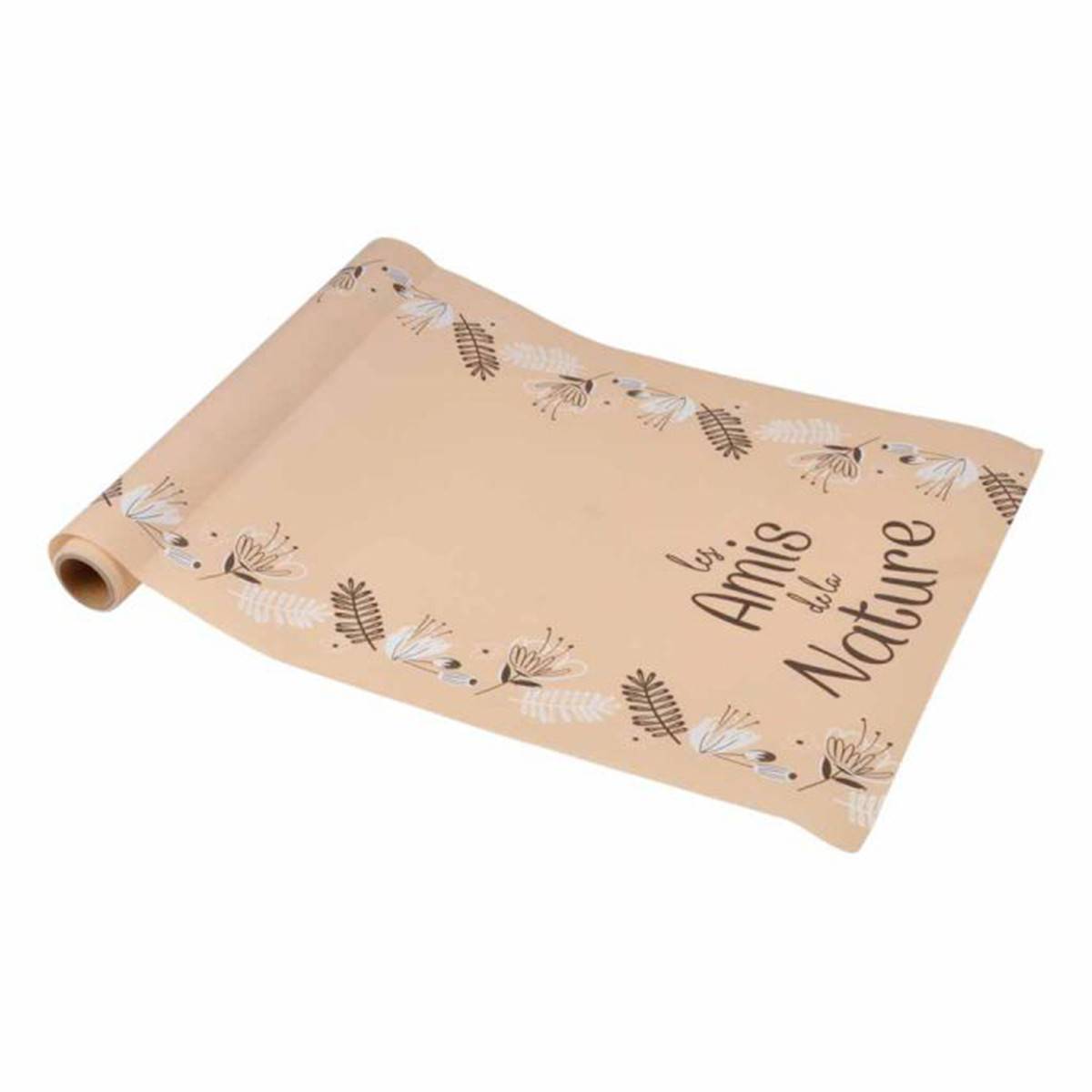 Chemin de Table Déco "Amis Nature" 28cmx5m Naturel