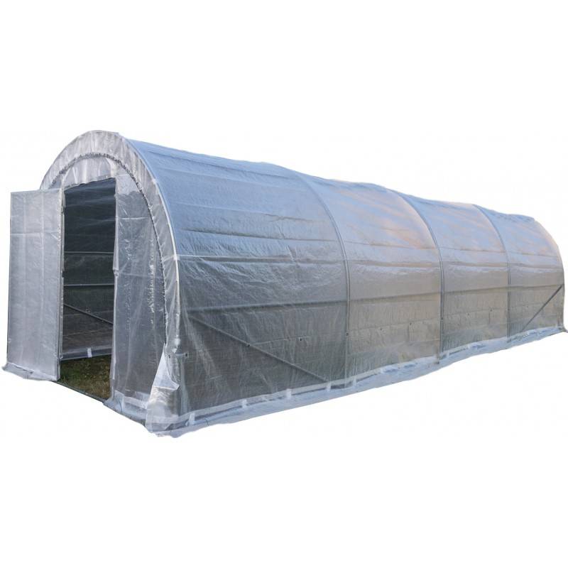 Serre tunnel maraîchère 24m² acier galvanisé PE 200gr/m² Green Protect blanc ancrage renforcé - Image 4