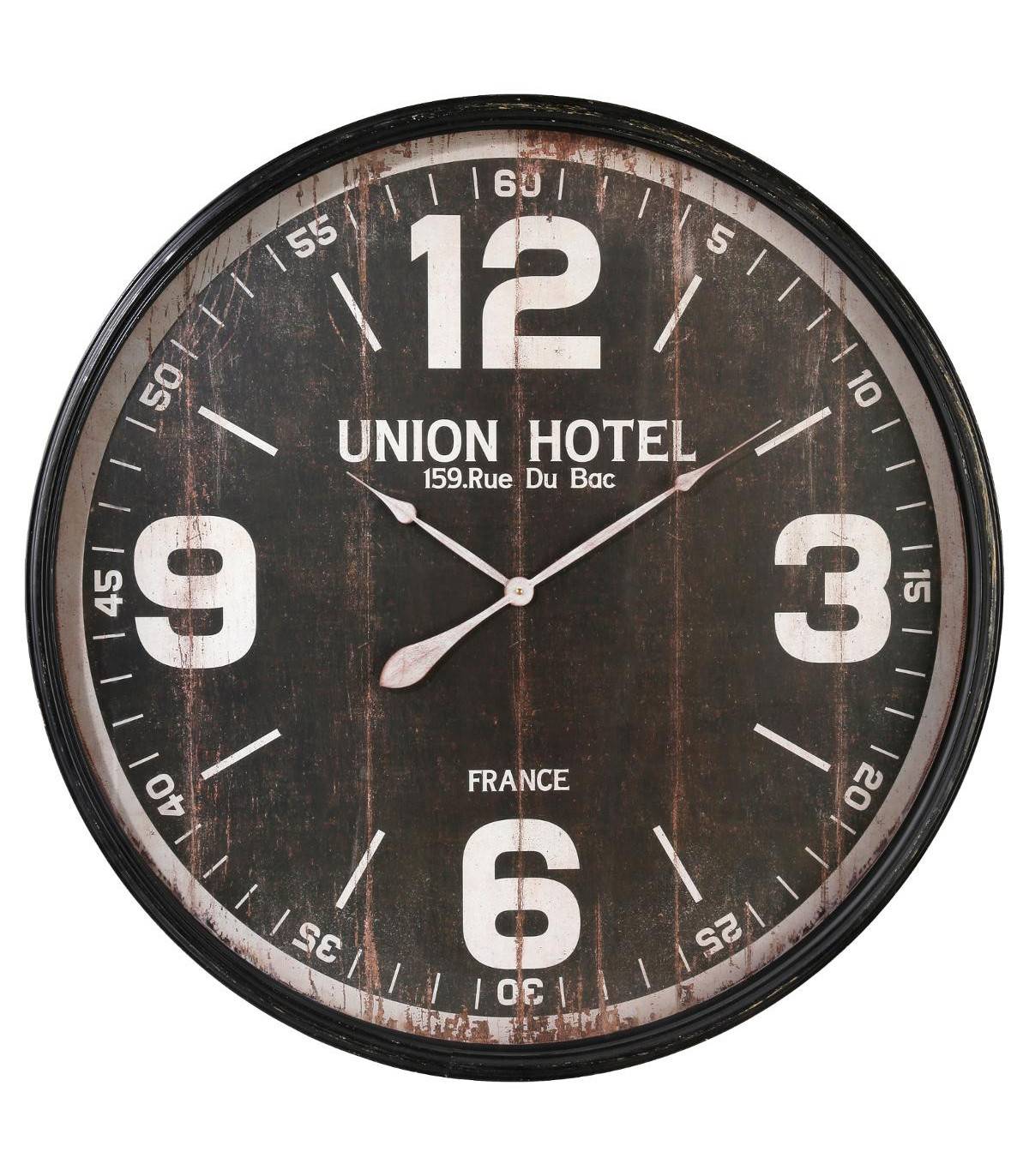 Grande Pendule murale en métal vieilli D 90 cm - Image 1