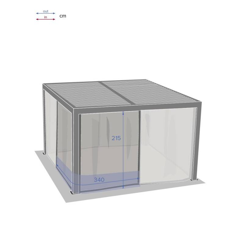 Hesperide - Moustiquaire pour pergola bioclimatique "Majaé" 1 set de 4 rideaux Hespéride - Image 2