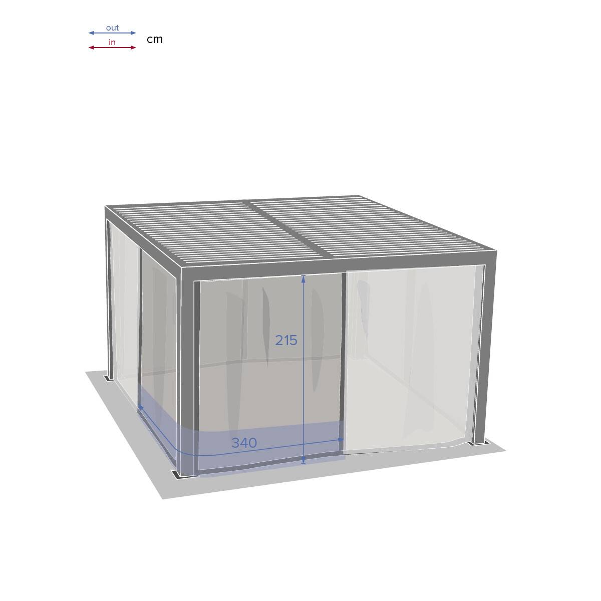 Hesperide - Moustiquaire pour pergola bioclimatique "Majaé" 1 set de 4 rideaux Hespéride - Image 4