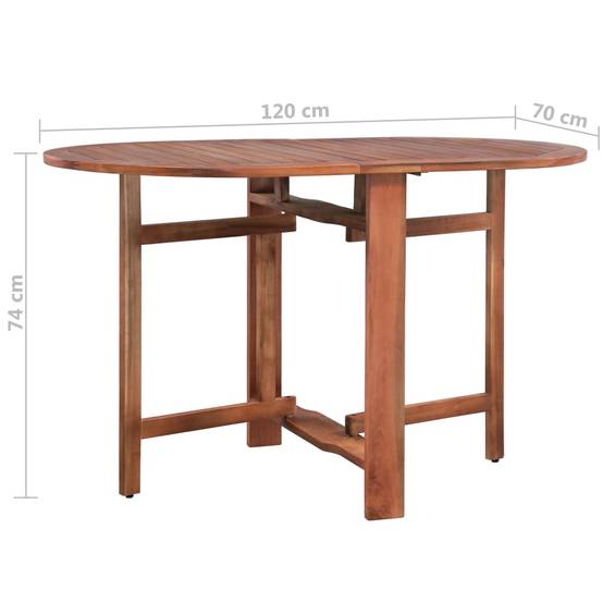 Table de jardin | Table d'extérieur 120x70x74 cm Bois d'acacia massif - Image 8