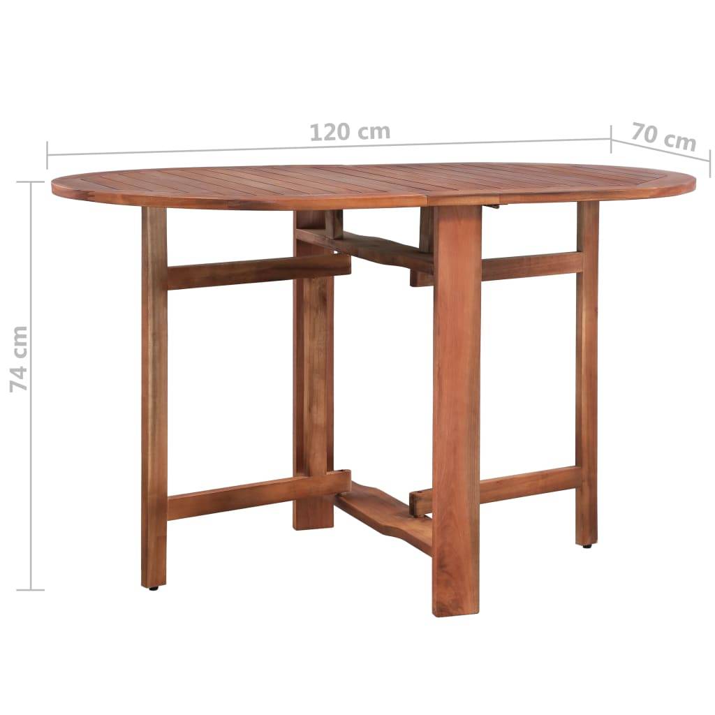 Table de jardin | Table d'extérieur 120x70x74 cm Bois d'acacia massif - Image 8