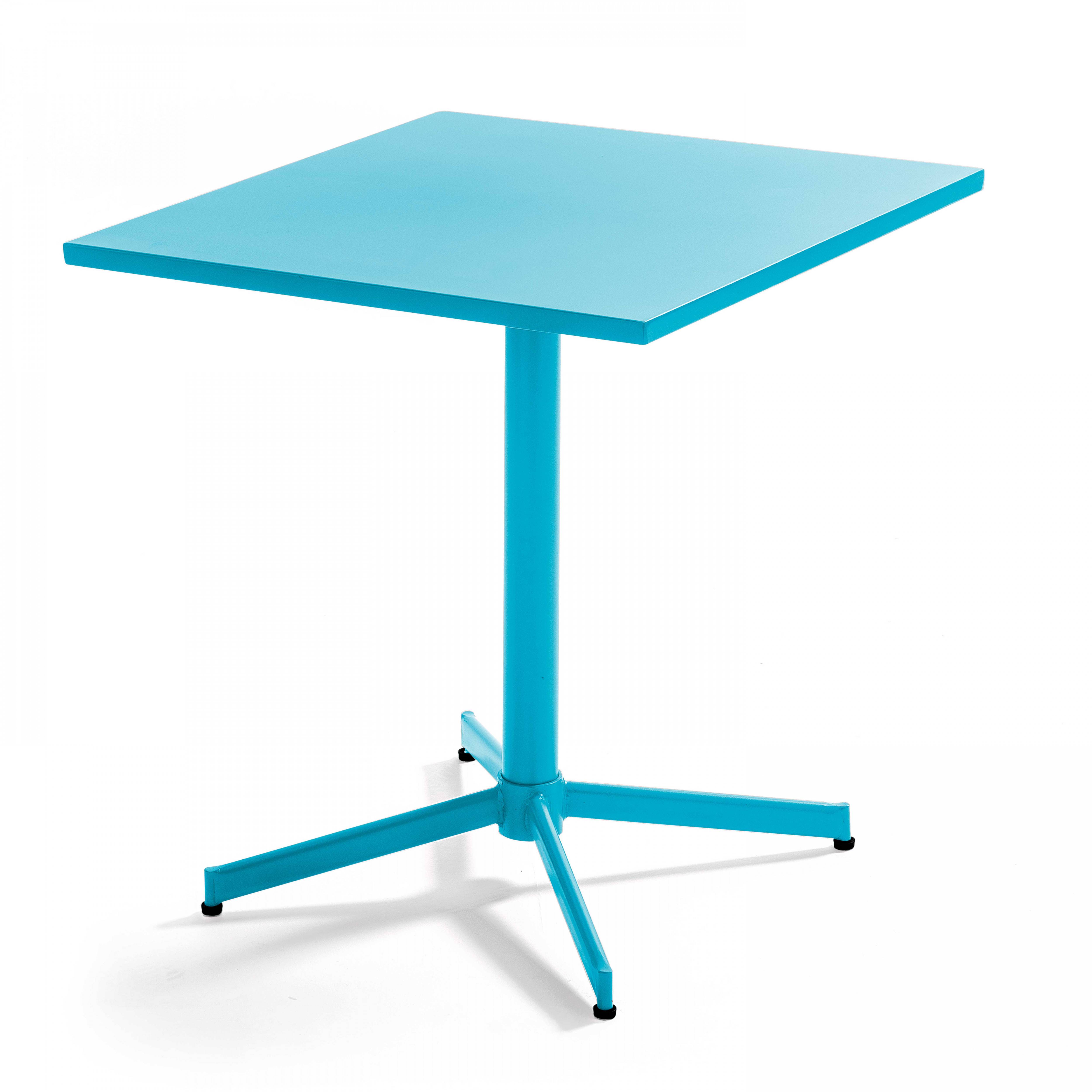 Oviala - Ensemble table carrée de jardin inclinable et 2 chaises bistrot bleu Palavas - Oviala - Image 2