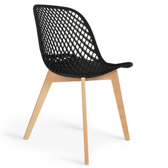 Lot de 4 chaises MANDY noires pour salle à manger - Image 4