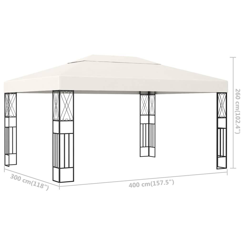 Vidaxl - Tonnelle 3x4 m Crème Tissu vidaXL 48007 - Image 3